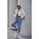 Cream Buckle Collar Borg Aviator Jacket Cream Buckle Collar Borg Aviator Jacket