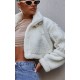 Cream Buckle Collar Borg Aviator Jacket Cream Buckle Collar Borg Aviator Jacket
