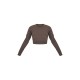 Espresso Sculpt Long Sleeve Crop Gym Top Espresso Sculpt Long Sleeve Crop Gym Top