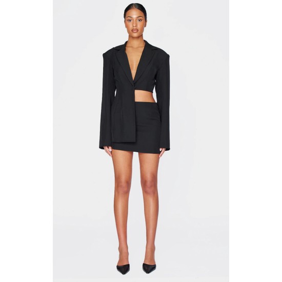 Tall Black Tailored A-line Mini Skirt Tall Black Tailored A-line Mini Skirt