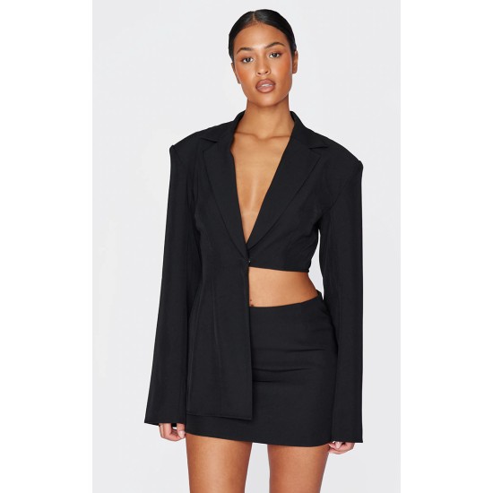 Tall Black Tailored A-line Mini Skirt Tall Black Tailored A-line Mini Skirt