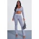 Shape Light Grey Washed Cotton Seam Detail Flare Leggings Shape Light Grey Washed Cotton Seam Detail Flare Leggings