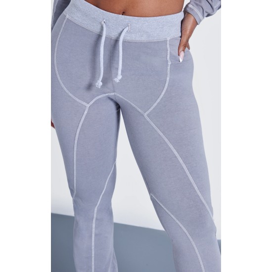 Shape Light Grey Washed Cotton Seam Detail Flare Leggings Shape Light Grey Washed Cotton Seam Detail Flare Leggings