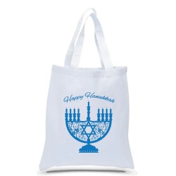 Happy Hanukkah Menorah Tote Bag