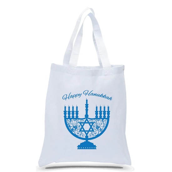 Happy Hanukkah Menorah Tote Bag Happy Hanukkah Menorah Tote Bag