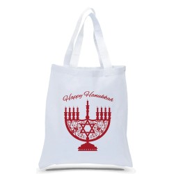 Happy Hanukkah Menorah Tote Bag