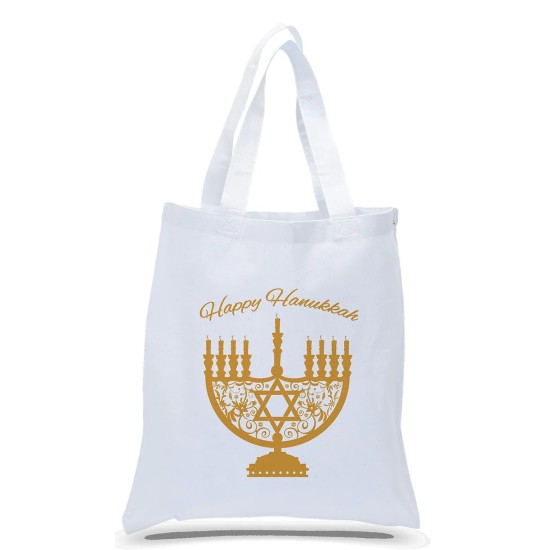 Happy Hanukkah Menorah Tote Bag Happy Hanukkah Menorah Tote Bag